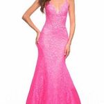 La Femme  30663 Prom Dress Neon Pink Lace Trumpet Gown 2 Photo 0