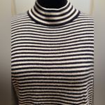 Madewell  Stripe-Mix‎ Ashbury Mockneck Sweater Dark Indigo Navy Blue & White XXS Photo 5
