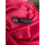ZARA Fuchsia Pink Satin Cami Strappy Midi Dress Size S Photo 7