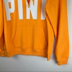 PINK - Victoria's Secret PINK Victoria’s Secret Orange Spellout Quarter Zip Sweatshirt Sz Medium Photo 4