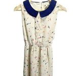 Olive & Oak Mini Dress Sz Small Retro Collar Bird Print Cream A Photo 0