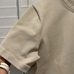 Lululemon Tan Crew Neck Short Sleeve Stretch Cropped T Shirt Top Womens Large Photo 2