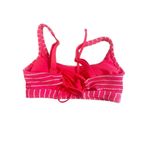 Xhilaration S Neon Pink white stripes bikini swim top lace up back Photo 2