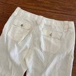 London Jean 100% Linen Chino Wide Leg Pants Jeans Mid Rise Size 4 Cream Preppy Photo 8