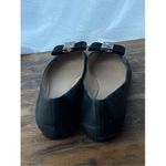 Tory Burch  Black Leather Ballet Flats Tortoise Bow Detail Photo 3