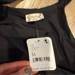 Free People NWT Cross My Heart Duo Keyhole Bodysuit Black Medium Photo 2