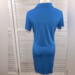 Bodycon Shirt Dress w Ruching Shimmery Teal Photo 3
