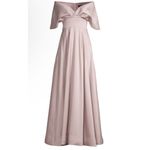 Aidan Mattox  Off Shoulder‎ Cape Gown Portrait Collar Gown Size 10 Pale Blush Photo 2