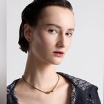 Christian Dior Dior Lucky Charms Necklace Antique Gold-Finish Metal and Pink Crystal Photo 1