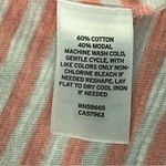 Caslon  Modal/Cotton blend striped Tshirt, long fit, short sleeve, pink &white Photo 6