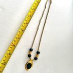 Liz Claiborne black and gold tone vintage pendant necklace Photo 6