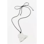 Urban Outfitters  Annette Heart Corded Necklace Silver Black Layered NWT Photo 10