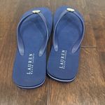 Ralph Lauren  navy blue flip flops 7/8 medallion Photo 3