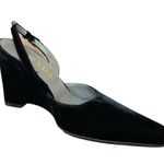 Prada Black velvet Slingback wedge Heels Photo 4