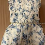 Joie  Blue & White Floral Maxi Tiered V Neck Dress Photo 3
