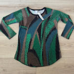 Carol Rose Vintage  Green and Brown Abstract Top Photo 0