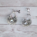 Vintage Clip On Earrings Extra Large Boho Dangle Sea Green Photo 4