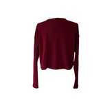Wild Fable Oversized Ribbed Cropped Burgundy Top Photo 4