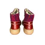 Josef Seibel Maren 22 Red Leather & Wool Ankle Boots With Sherpa Lining Size 6 Photo 2