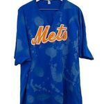 New York Mets Bleach Splatter V Neck Short Sleeve Shirt Size 3XL Photo 0