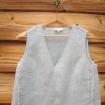 Ann Mashburn Linen V Neck Sleeveless Top Photo 2