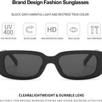 Rectangle Sunglasses for Women Men Trendy Retro Fashion Sunglasses UV 400 Protection Square Frame Photo 1