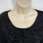 CHRIS & CAROL PLUS Burnout Velvet Paisley Midi Dress Bell Sleeve Womens 1X Black Photo 4