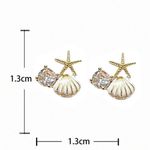 Starfish Shell Earrings Gold Photo 4