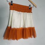 Y2K Poupette St Barth‎ mesh ruffle mini skirt orange small Photo 1
