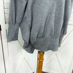 ZARA Ruffle Trim Sides V Neck Sweater Grey Medium Dolman Sleeve Photo 8