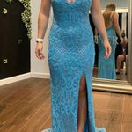 Prom Dress Primavera Blue Size 4 Photo 0