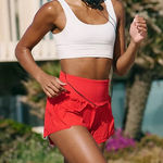 Free People shorts xl running carpe diem scarlet dk red NEW pull on Photo 0