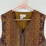 Talbots  Tapestry Button Vest Abstract Size 12 Brown Photo 1