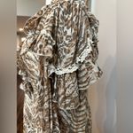 Spell & The Gypsy Leopard Print button detail ruffledAda Gown Size XSmall Boho Tan Photo 15