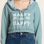 SALTY & HAPPY Beach Hoodie NWT LARGE Blue Photo 0