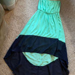 YA Los Angeles Sea foam green and blue strapless dress Photo 0
