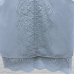Antonio Melani Silk Top M Grey Lace Trim Sleeveless V-Neck Layered Blouse Photo 7
