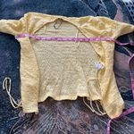 ZARA  Yellow Textured Knit Tie Front Cardigan Women’s Small Short Sleeve Crop Y2K Photo 11