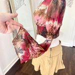 Early 2000's Red Pink Purple Tie Dye Whimsygoth Sheer Mesh Flare Sleeve Top S M Photo 3