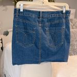kim rogers Denim Jean Skirt Comfy Stretchy Distressed Womens 6 Photo 3