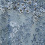 Mac Duggal  68192  Blue Embroidered Applique Wrap Over Flutter Sleeve Gown Photo 8