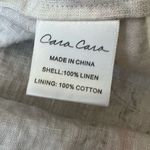 Cara Cara Women’s Blue Hill Trellis Floral Ivory Linen White Midi Dress Size 6 Photo 7