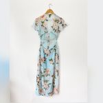 Forever 21 , Floral Blue Dress Cut Out Back , Size Small Photo 2