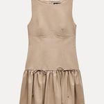 ZARA  dress mini sleeveless pleated skirt bodycon casual bow corset inspired Photo 13