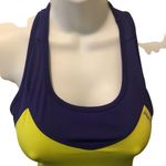 Saucony Bra Top Racerback Tank Zip Pocket On Back Size S Purple/Chartreuse Bike Photo 5