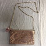 New Holiday Sparkly Cluth/Crossbody Bag Light Pink/Gold Size 5”x9” Pink Photo 0