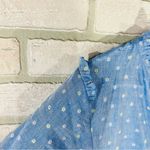 Rungolee Elegant Blue Print Ruffle Trim Short Sleeve Tunic Top Size L Size L Photo 2