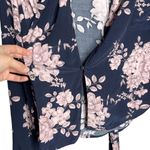 Marissa Webb Navy Blue Pink Dark Floral Wrap Waist Blouse Size 8 Photo 8