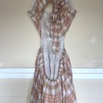 American Eagle Plaid Mini Sun Dress Tie Back Size XXL FARMHOUSE FARM COTTAGE Photo 4