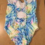 Venus New Women’s Super Sexy 1pc Tropical 🌴 🐠 Print Swimsuit Pastels Size 14 Photo 4